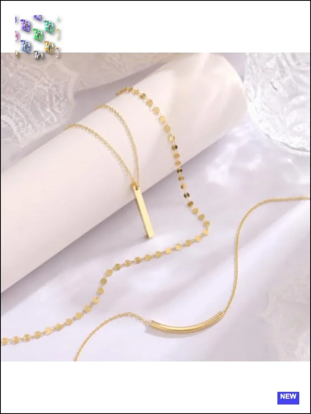 3 Layered Dainty Chain Necklace Set, 14K Gold Plated, Three Separate Chains